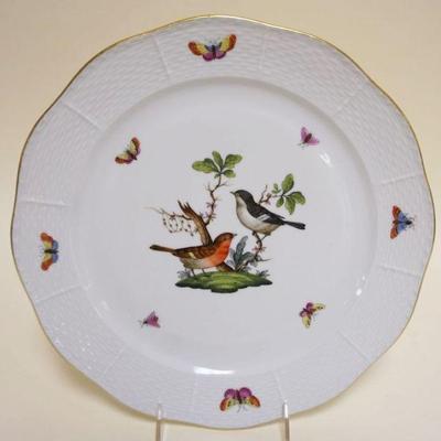 1038	HEREND HAND PAINTED PORCELAIN *ROTHSCHILD* BIRD 11 3/4 IN DISH
