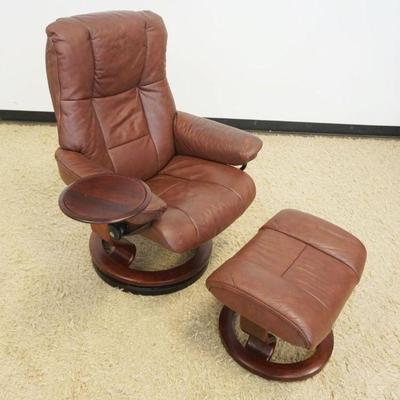 1237	EKORNES STRESSLESS LEATHER CHAIR AND OTTOMAN
