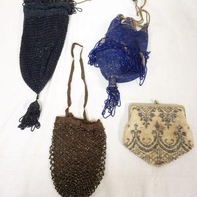 1197	GROUP OF 4 BEADED BAGS
