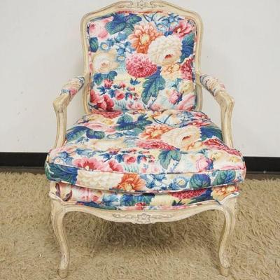 1222	FLORAL UPHOLSTERED FRENCH PROVENCIAL ARM CHAIR
