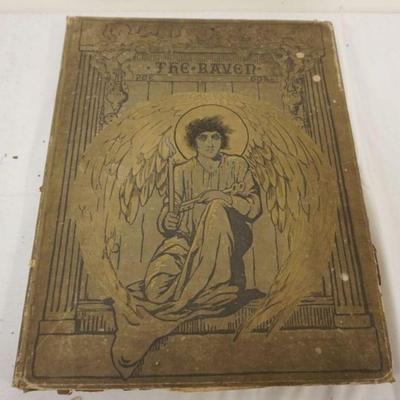 1208	ANTIQUE OVERSIZED BOOK, EDGAR ALLAN POE *THE RAVEN*, ILLUSTRATED BY GUSTAVE DORE 1884

