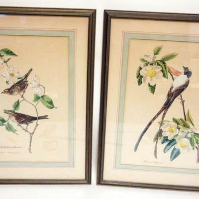 1139	PAIR OF FRAMED COLORED BIRD PRINTS, EACH APPROXIMATELY 21 IN X 27 IN OVERALL
