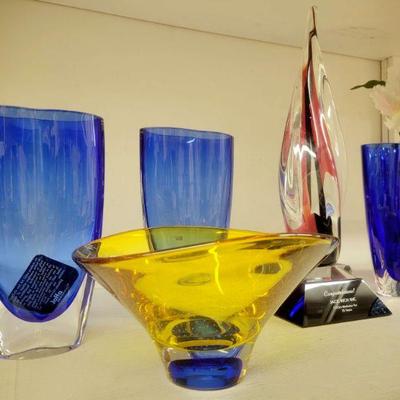 High-end hand-blown glass pieces. 