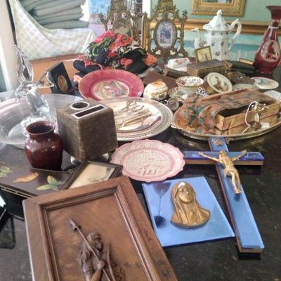 Wood carved panel pottery chuna crystal +++++++