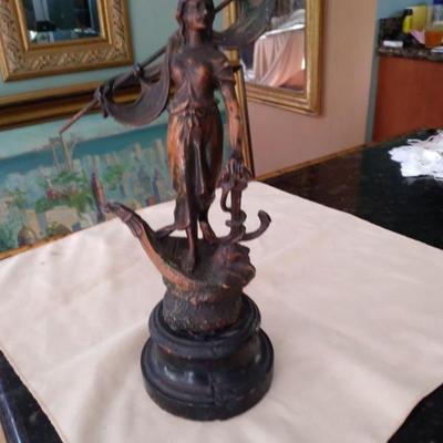 Bronze figurine newel post