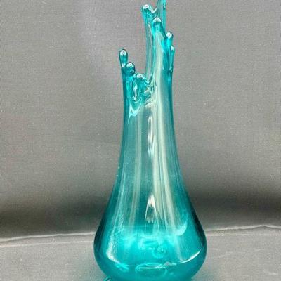 Blue Swung Glass Vase
