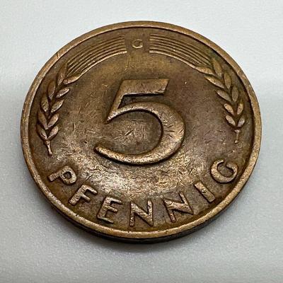 (3) 5 Pfennig Coins 1949-G, 1949-D & 1950-D
