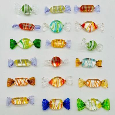 (18) Swirl Glass Bonbon Candies
