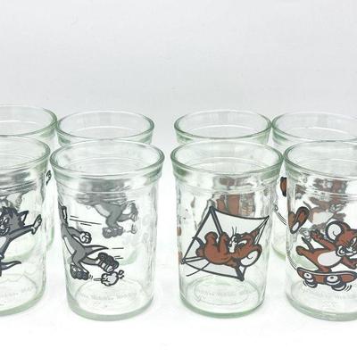 (8) Tom & Jerry Jelly Jar Drinking Glasses
