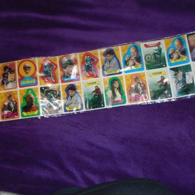 Uncut Goonies sticker/puzzle sheet