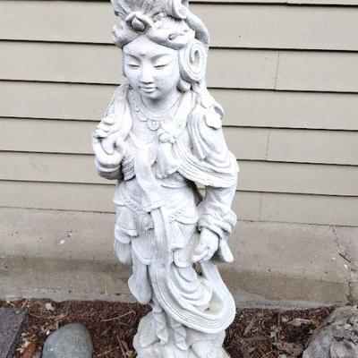 Cement Kuan Yin statue