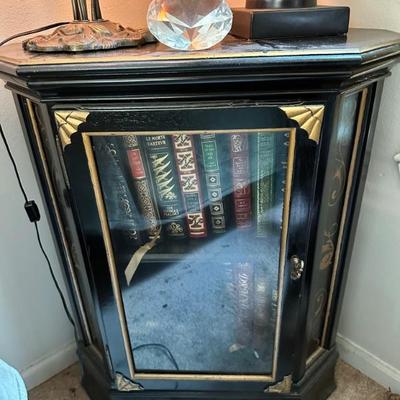 Antique corner display cabinet $75