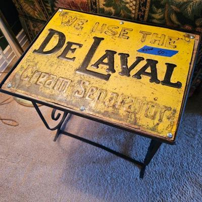 Vintage advertising made into a table