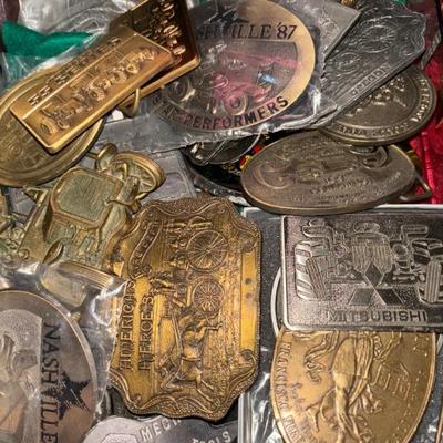 Belt, buckle collection, John Deere and others