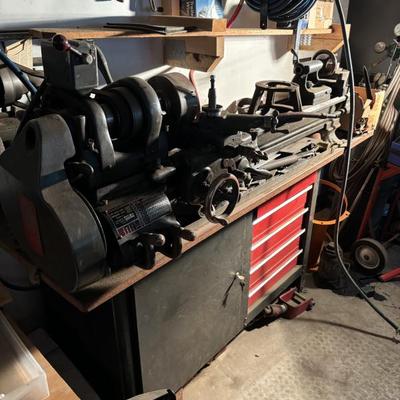 Metal lathe There’s also a wood lathe and joiner planer