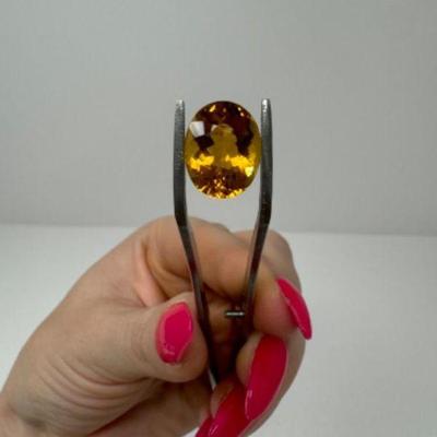5.55 Cts. Rio Grande Citrine Gemstone by John L. Ramsey 14x10mm	