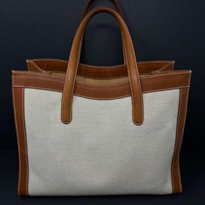 Vintage Gucci Canvas & Leather Tote Bag - Beige 	