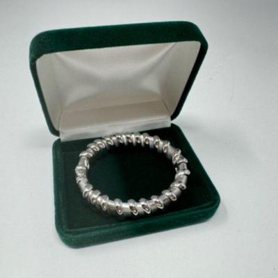 Sterling Italian Chunky Twisted Rope Bangle w/ Box (53.04grams)	