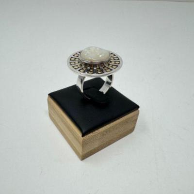 Sajen Moon Face Ring (11.96g, Sterling Silver/18k Gold)	