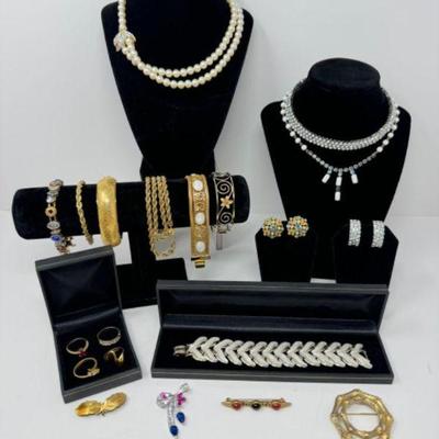 Vintage Costume Jewelry Collection w/ Gold Fill & Sterling Pieces	