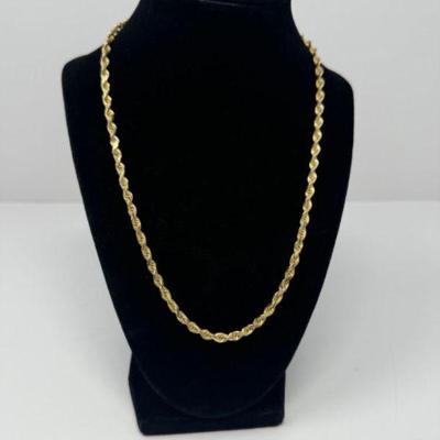 14kt Gold Rope Chain Necklace (23.41grams)	