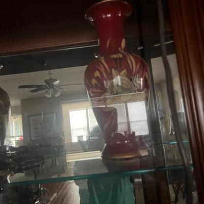 red decorated chides vases