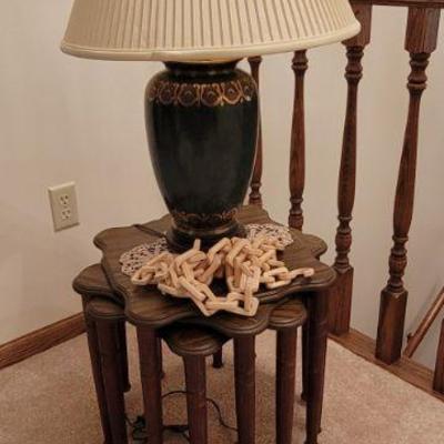 Stacking Tables with lamp