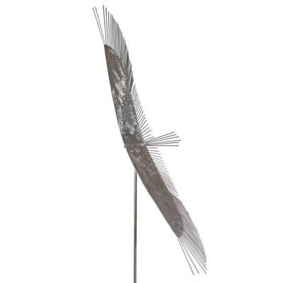 MONUMENTAL CURTIS JERE STYLE BIRD SCULPTURE | Welded rod and brushed metal 79 x 22.5 x 10, approx. Bird only. The bird with a welded rod...