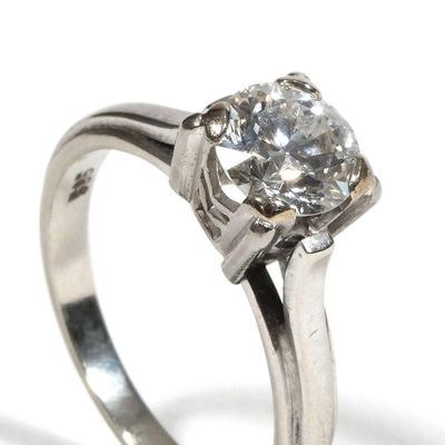 1.65CT OLD EUROPEAN BRILLIANT CUT DIAMOND RING | Designed as a central Old European Brilliant cut diamond (7.47 - 7.52 x 4.67 mm). G-H...