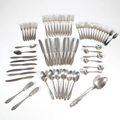 (62pc) BRUCKMANN & SOHNE FLATWARE SERVICE | German 800 silver lunch / dessert partial flatware service, comprising: 10 lunch or...