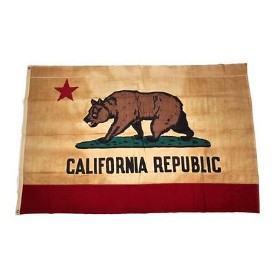 LARGE ANTIQUE CALIFORNIA REPUBLIC FLAG | Early 20th century - w. 6 x h. 4 ft.

