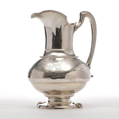 TIFFANY & CO. UNION SQUARE IVY WATER PITCHER | Tiffany & Co. sterling silver water pitcher; 43.1 ozt - w. 8.25 x h. 11 in. (over handle)

