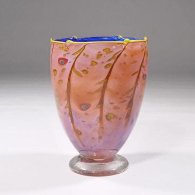 21ST CENTURY ART GLASS VASE | Signed and dated '01 - h. 11 x dia. 8.5 in.

