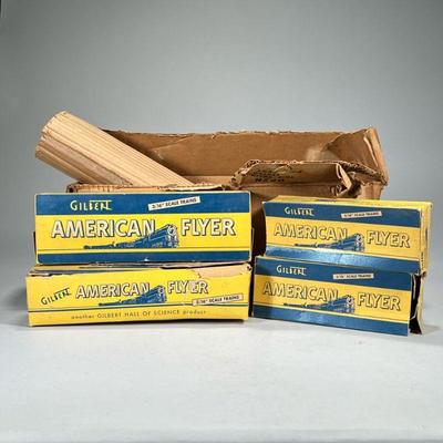 AMERICAN FLYER TRAIN SET IN ORIGINAL BOX | The A. C. Gilvert Co.: Gilbert American Flyer 3/16" scale trains, comprising rails,...