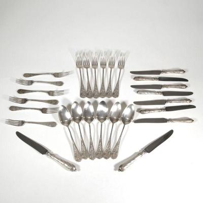 (18pc) GERMAN SILVER FLATWARE | German 800 silver flatware, including 6 Carl Frey & Sohne dinner forks, 6 similar lunch forks marked...