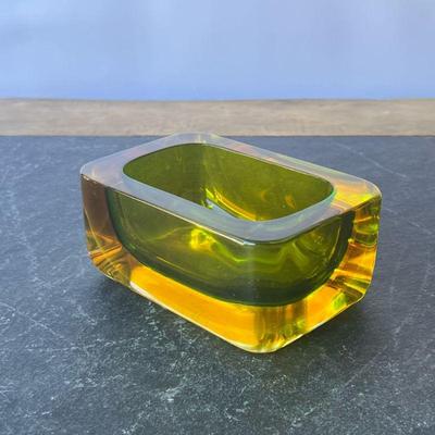 MURANO SOMMERSO ART GLASS BOWL | l. 6-1/2 x w. 4-1/2 x h. 2.7 in.

