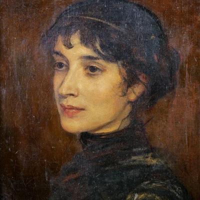 FRIEDRICH KAULBACH (GERMAN, 1822-1903) | Portrait of a Young Woman. Oil on canvas. h. 16 x 13.5 in., stretcher. Signed lower left and...