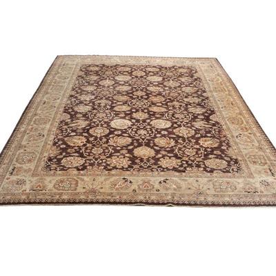 FINE OVERALL PATTERN TABRIZ ROOM SIZED CARPET | Late 19th/ early 20th century, having a rich coffee brown ground with an overall pattern...