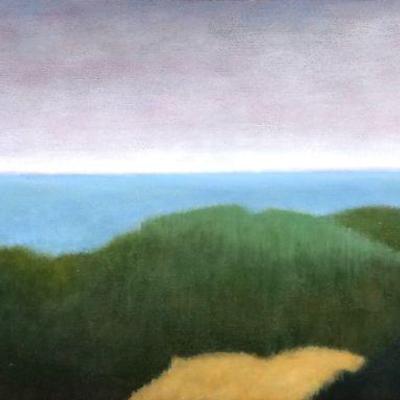 JOAN DIAMANT (AMERICAN, 1924-2015) | Sea Grass. Oil on canvas. 10 x 20 in., stretcher. Signed lower right, signed and titled on verso, in...