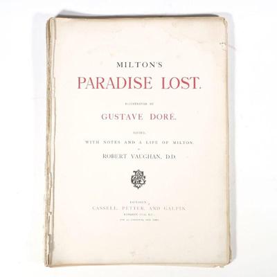 MILTON'S PARADISE LOST, GUSTAVE DORE | Illustrated by Gustave Dore, pub. London: Cassell, Petter, and Galpin, unbound - w. 12.5 x h....