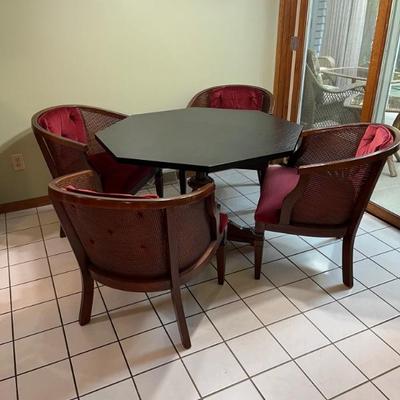 Conover Black Slate Table with 4 Chairs 