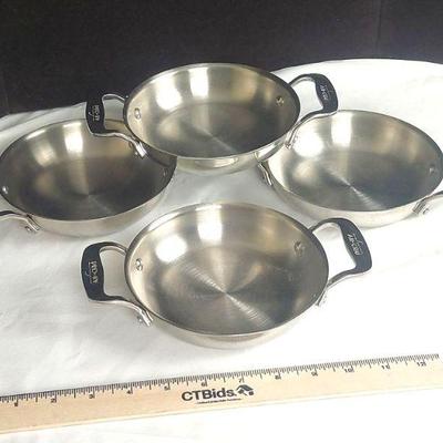 All-Clad Stainless Steel 6-in Mini Gratin Pans Set of 4