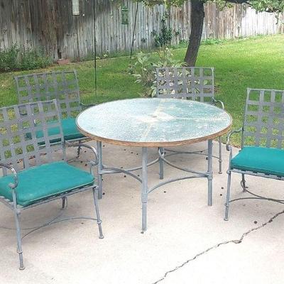 Glass Patio Set Four Chairs