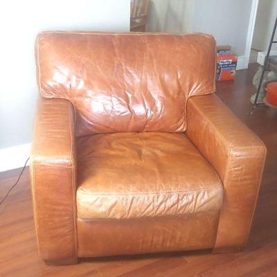 Vintage Leather Lounge Chair San Fransico Furniture Co. Beautiful Patina