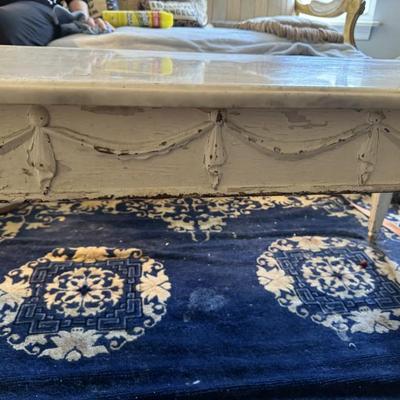 Marble top French provincial coffee table  