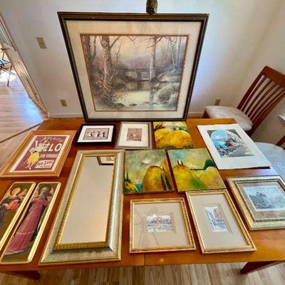 Lot 048-LR: European-Themed Art Assortment

Features: 
•	An assortment of still-lifes, religious art and a retro Velo Vin Tonique aperif...