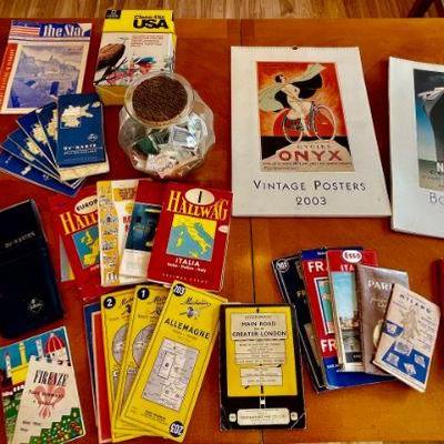 Lot 049-LR: Oh, The Places We Will Go!

Features: 
•	Enjoy this large collection of maps and travel memorabilia spanning a host of...