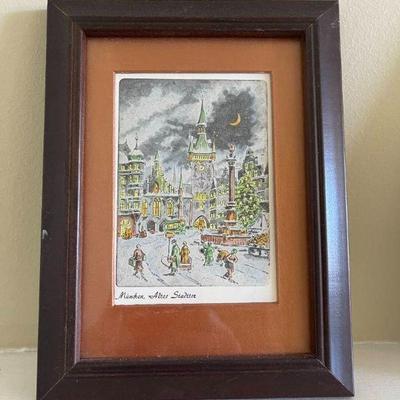 Lot 027-BON: Set of Six Small German Lithograph Prints

Features: These feature traditional street scenes in six German cities: 
•	Munich...
