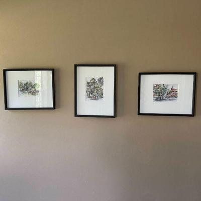 Lot 016-MBR: Claude Roy “Quebec” Lithograph Trio 

Features: Three framed, hand-colored lithographs of street scenes from Quebec by...