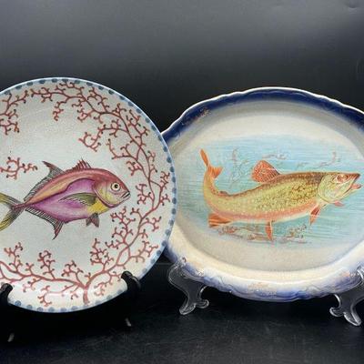 (2) Decorative Fish Plates
